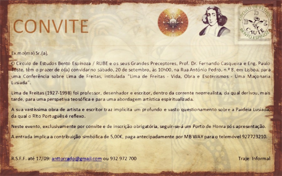 Conferência: “Lima de Freitas – Vida, Obra e Esoterismos – Uma Maçonaria Lusíada”